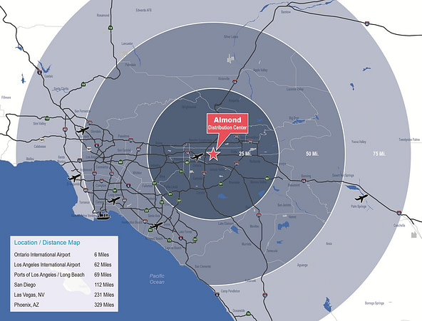 9845 Almond Ave, Fontana Distance Map web