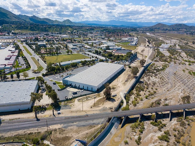 Colton industrial property aerial tour