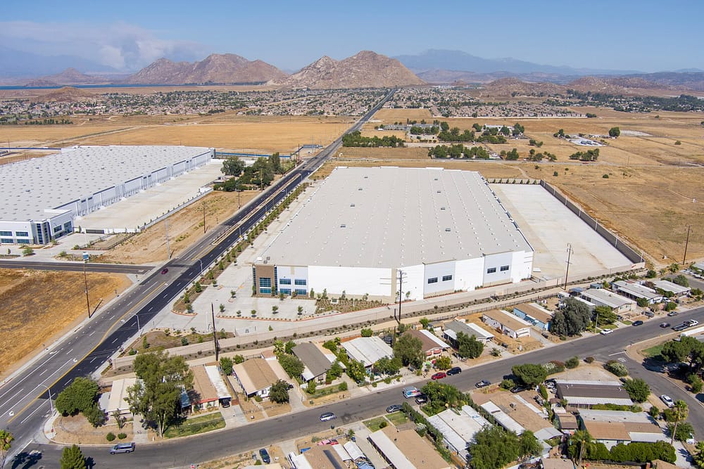 drone photography of industrial real estate listing
